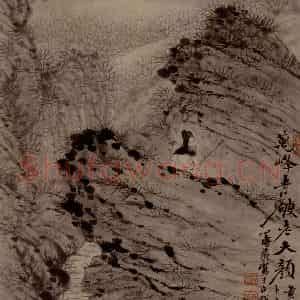 明末清初 石涛《山水4开》国画山水作品图片鉴赏