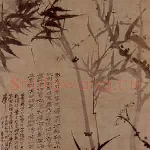 明末清初 石涛《灵台探梅》国画花鸟作品图片鉴赏