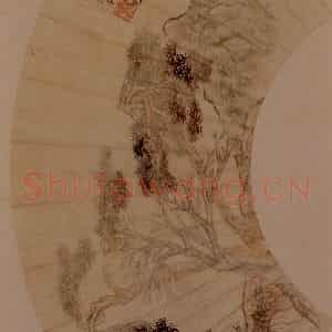 明末清初 石涛《山桥小坐》国画山水作品图片鉴赏