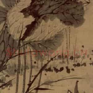 明末清初 石涛《墨荷》国画花鸟作品图片鉴赏
