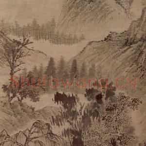 明末清初 石涛《山亭独坐图》国画山水作品图片鉴赏