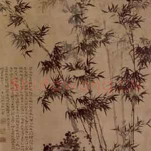 明末清初 石涛《竹石图》国画花鸟作品图片鉴赏