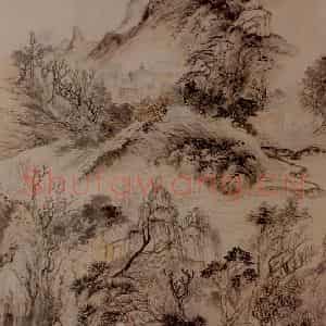 明末清初 石涛《浅绛山水》国画山水作品图片鉴赏