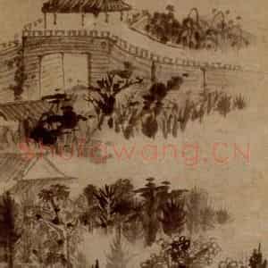 明末清初 石涛《郊行图》国画山水作品图片鉴赏
