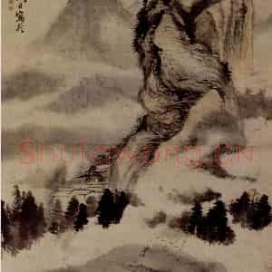 1669年 石涛《金竺朝霞图》国画综合作品图片鉴赏
