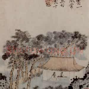 明末清初 石涛《陶潜诗意图》国画综合作品图片鉴赏