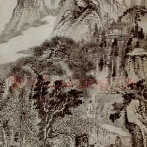 1690年 石涛《为徽五作山水》国画综合作品图片鉴赏