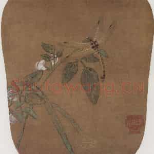北宋 徐熙《豆花蜻蜓图》国画花鸟作品图片鉴赏