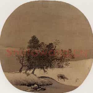 南宋《秋溪放牧图》国画山水作品图片鉴赏