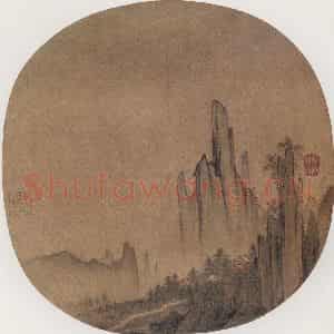 南宋 马世荣《五云楼阁图》国画山水作品图片鉴赏