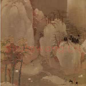 南宋《雪山行骑图》国画山水作品图片鉴赏