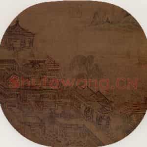 南宋《江山殿阁图》国画山水作品图片鉴赏