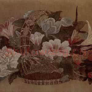 南宋 李嵩《花篮图》国画花鸟作品图片鉴赏