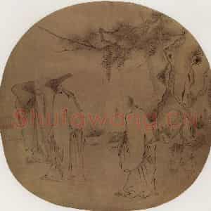 南宋 梁楷《三高游赏图》国画人物作品图片鉴赏