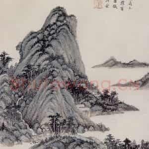 明代 王时敏《仿古山水图册》国画山水作品图片鉴赏
