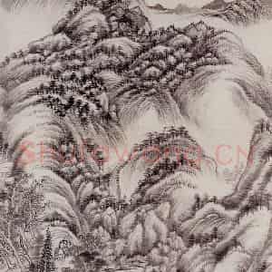 明代 王时敏《陡壑密林图轴》国画山水作品图片鉴赏