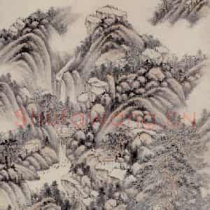明代 王时敏《云山图轴》国画山水作品图片鉴赏