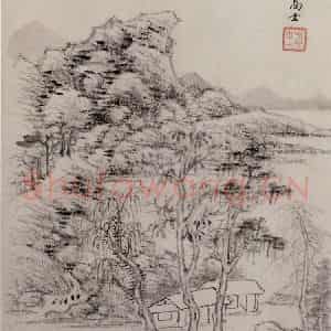 明代 王时敏《仿古山水图册》国画山水作品图片鉴赏