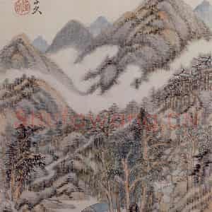 明代 王时敏《仿古山水图册》国画山水作品图片鉴赏