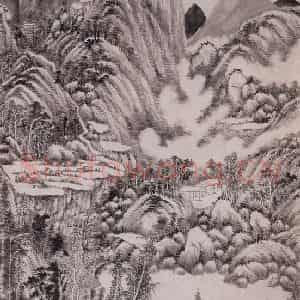 明代 王时敏《山水图轴》国画山水作品图片鉴赏