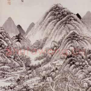 明代 王时敏《仙山楼阁图轴》国画山水作品图片鉴赏