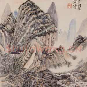 明代 王时敏《仿杜甫诗意图册》国画山水作品图片鉴赏