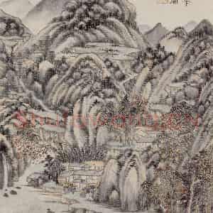 明代 王时敏《仿杜甫诗意图册》国画山水作品图片鉴赏