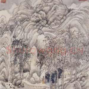 明代 王时敏《仿杜甫诗意图册》国画山水作品图片鉴赏