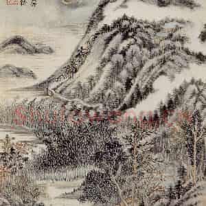 明代 王时敏《仿杜甫诗意图册》国画山水作品图片鉴赏