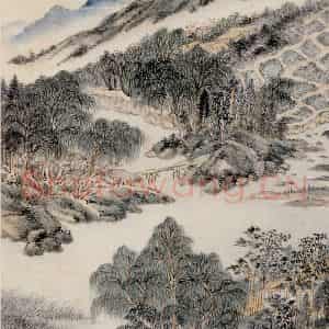 明代 王时敏《仿杜甫诗意图册》国画山水作品图片鉴赏