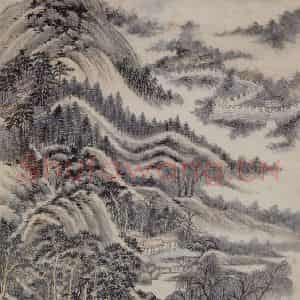 明代 王时敏《仿杜甫诗意图册》国画山水作品图片鉴赏