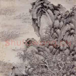 明代 王时敏《仿杜甫诗意图册》国画山水作品图片鉴赏
