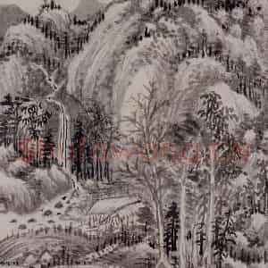 明代 王时敏《仿古山水图册》国画山水作品图片鉴赏