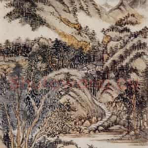 明代 王时敏《仿古山水图册》国画山水作品图片鉴赏