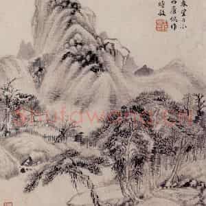 明代 王时敏《山水图册》国画山水作品图片鉴赏