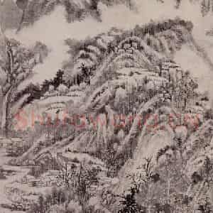 明代 王时敏《虞山惜别图轴》国画山水作品图片鉴赏