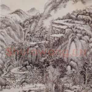 明代 王时敏《仿古山水图册》国画山水作品图片鉴赏