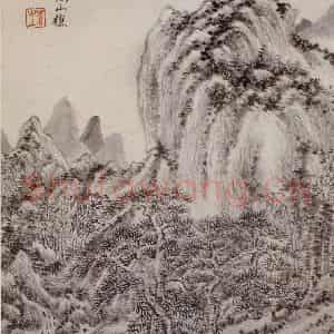 明代 王时敏《仿古山水图册》国画山水作品图片鉴赏
