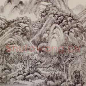 明代 王时敏《仿古山水图册》国画山水作品图片鉴赏