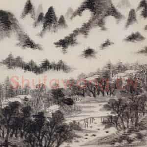 明代 王时敏《仿古山水图册》国画山水作品图片鉴赏