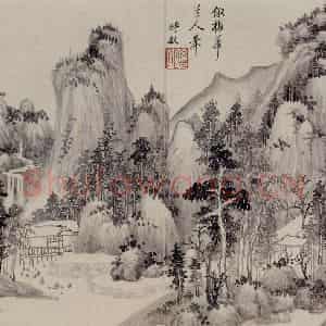 明代 王时敏《仿古山水图册》国画山水作品图片鉴赏