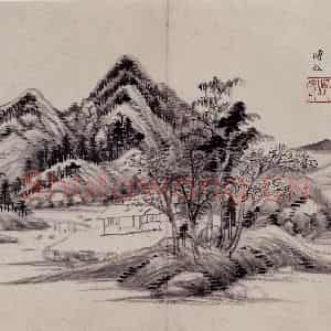 明代 王时敏《仿古山水图册》国画山水作品图片鉴赏