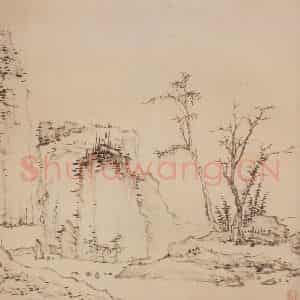 清代 弘仁《山水册》国画山水作品图片鉴赏