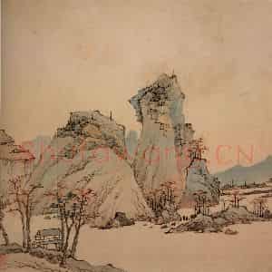 清代 弘仁《山水册》国画山水作品图片鉴赏