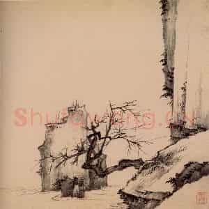 清代 弘仁《山水册》国画山水作品图片鉴赏
