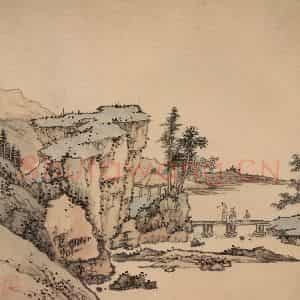 清代 弘仁《山水册》国画山水作品图片鉴赏