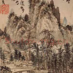 清代 髡残《山水册》国画山水作品图片鉴赏