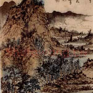 清代 髡残《山水册》国画山水作品图片鉴赏