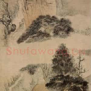 清代 石涛《醉吟图轴》国画山水作品图片鉴赏