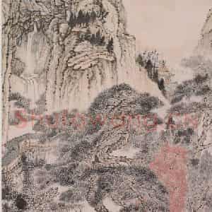 清代 石涛《游华阳山图轴》国画山水作品图片鉴赏